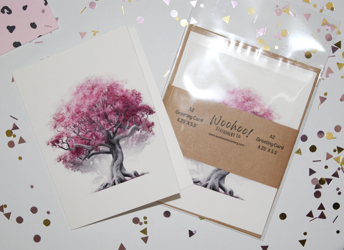 Pink Tree of Life Blank Card