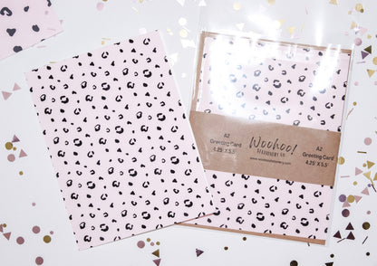 Pink Leopard Collection Blank Card