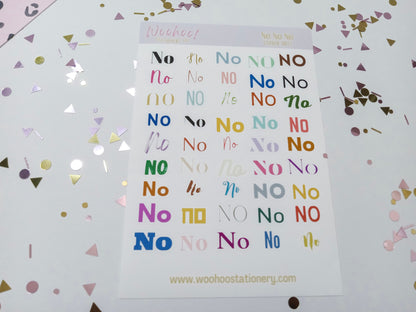 Just Say 'NO' Sticker Sheet