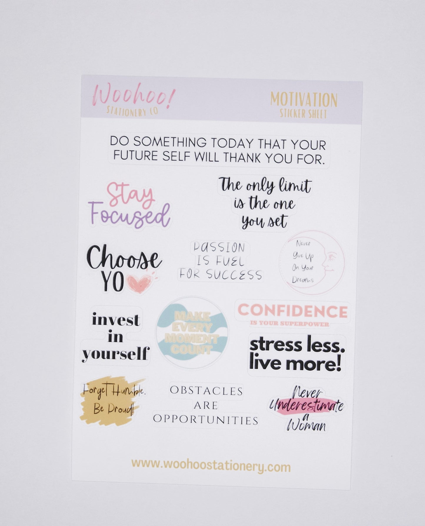 Motivation Journal/Planner Sticker Sheet
