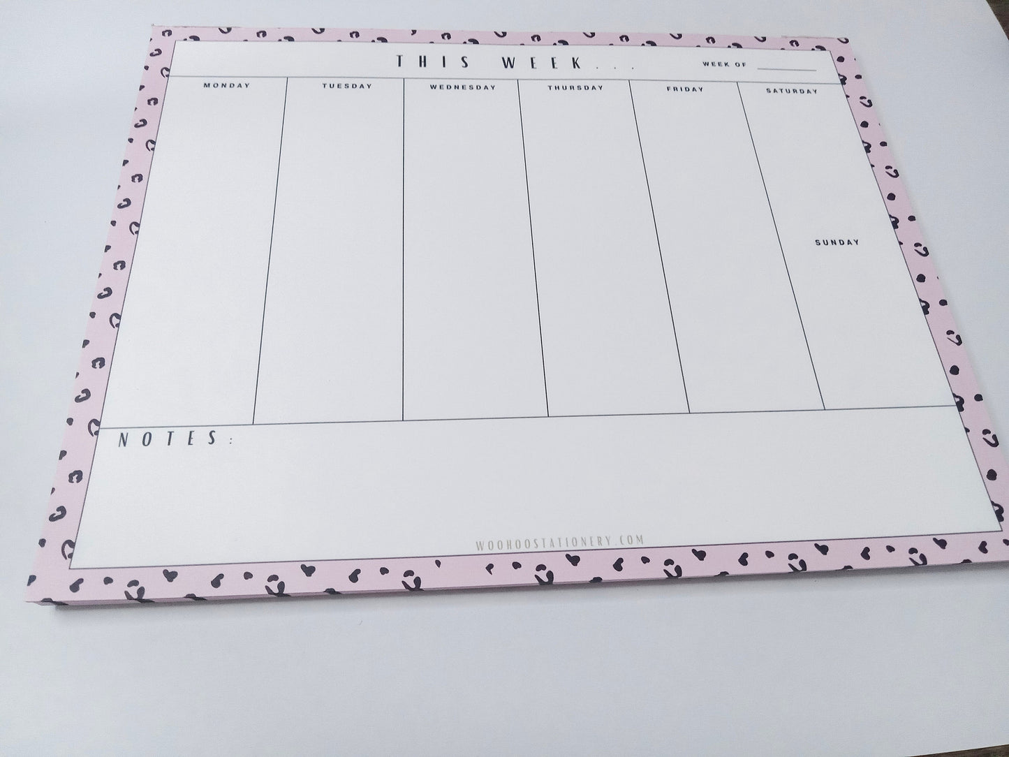 Pink Leopard Weekly Planner Note Pad