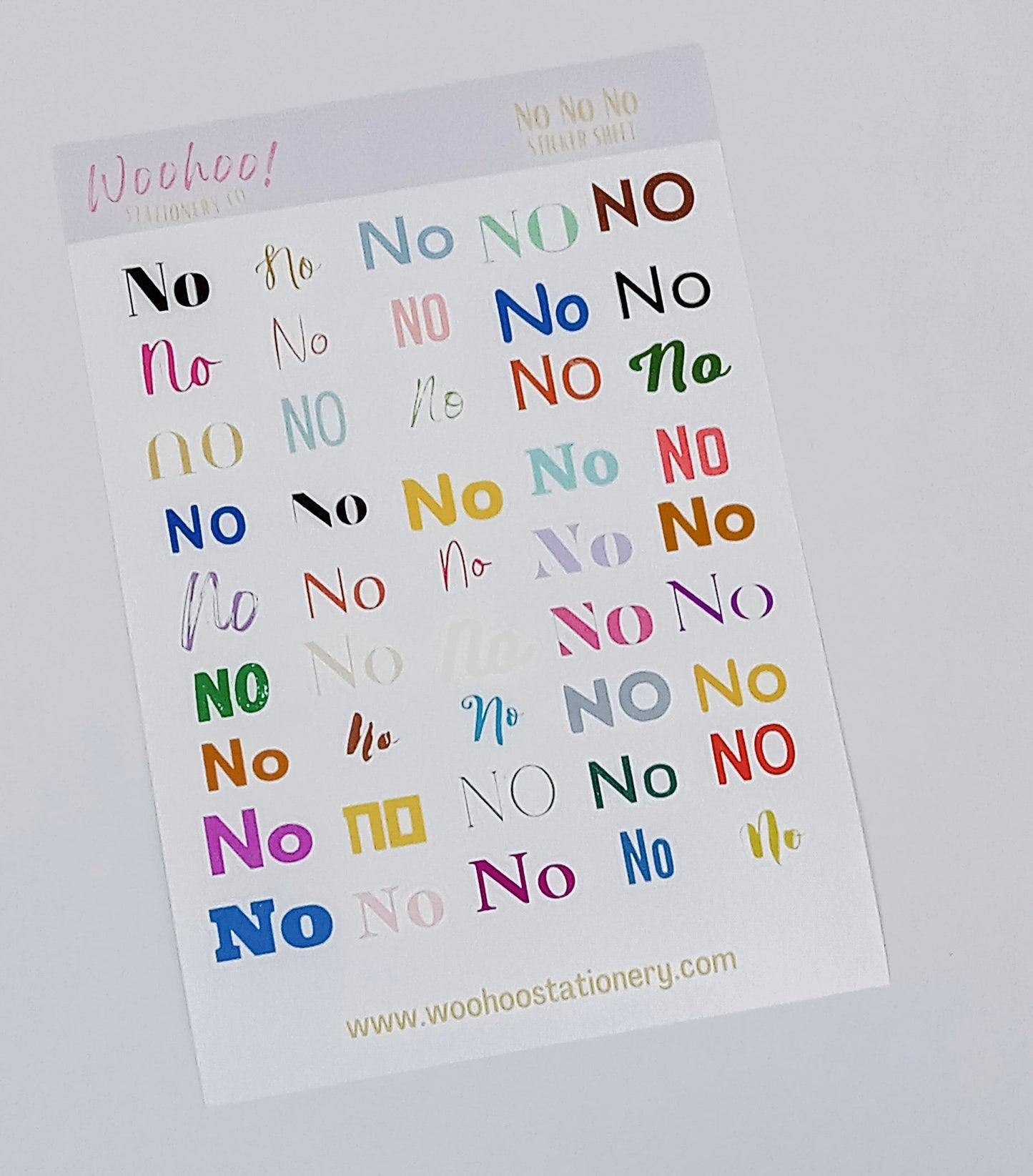 Just Say 'NO' Sticker Sheet