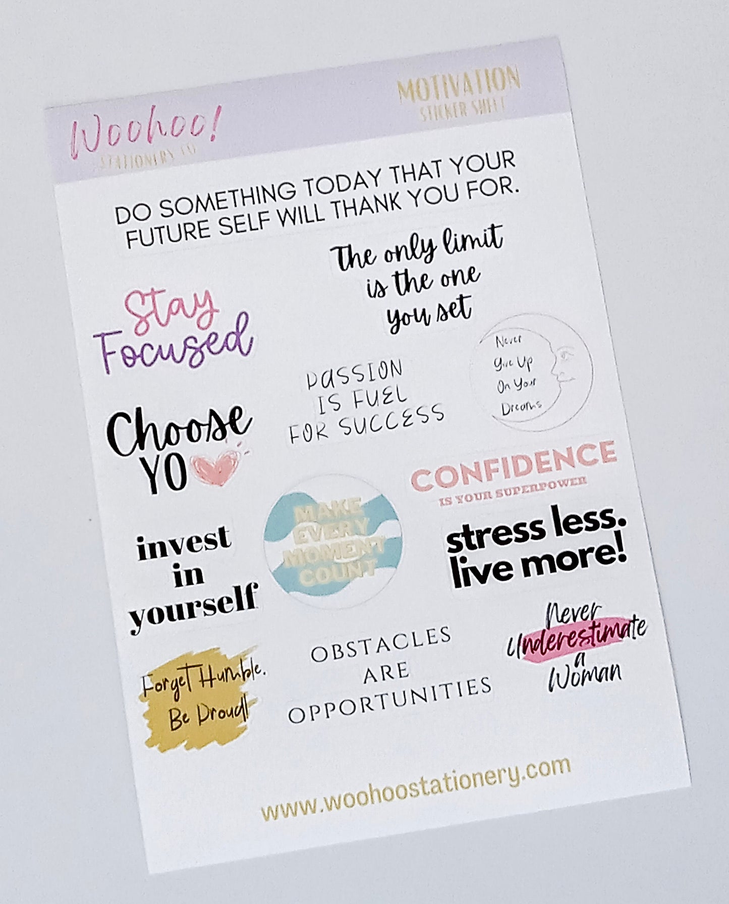 Motivation Journal/Planner Sticker Sheet